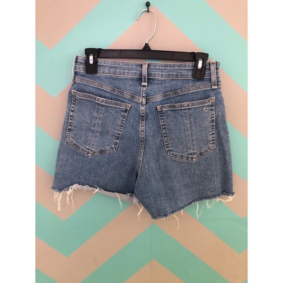 RAG & BONE NINA CUT OFF SHORTS DENIM BLUE RAW HIGH RISE 27 4 - Picture 3 of 13